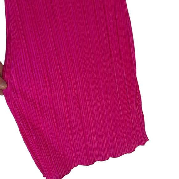 NWOT Good American Always Fits High Waist Plissé Fuchsia Pink Pants Sz 3 /4 - Picture 7 of 9